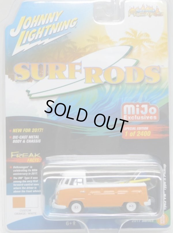 画像1: 2017 JOHNNY LIGHTNING - "MIJO EXCLUSIVE" 【"SURF RODS" 1962 VW TYPE II PICKUP】 ORANGE-WHITE/RR (2400個限定)