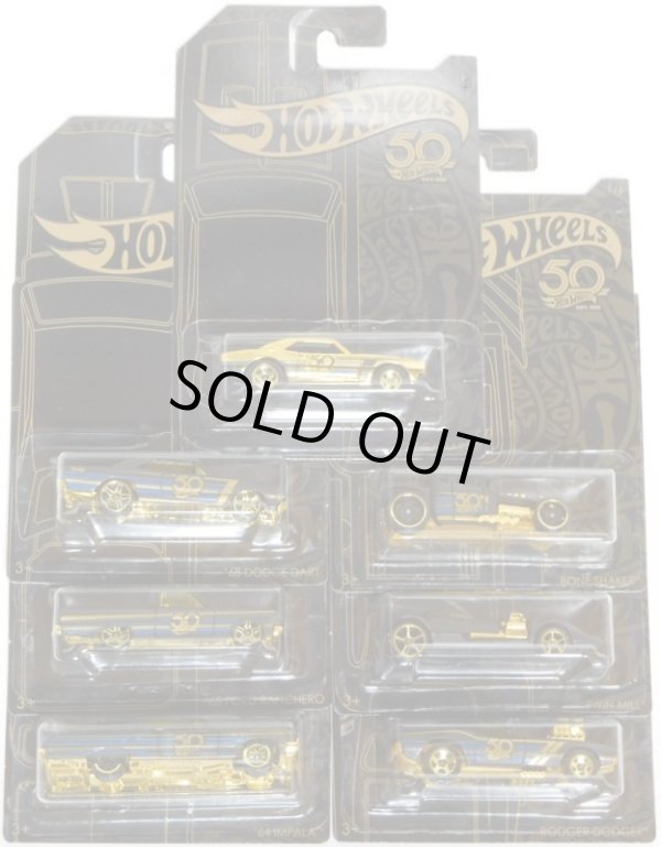 画像1: 2018 HW 50th BLACK AND GOLD SERIES 【6種セット+ CHASE('67 CAMARO)】 '65 FORD RANCHERO/'64 IMPALA/'68 DODGE DART/RODGER DODGER/BONE SHAKER/TWIN MILL(予約不可）