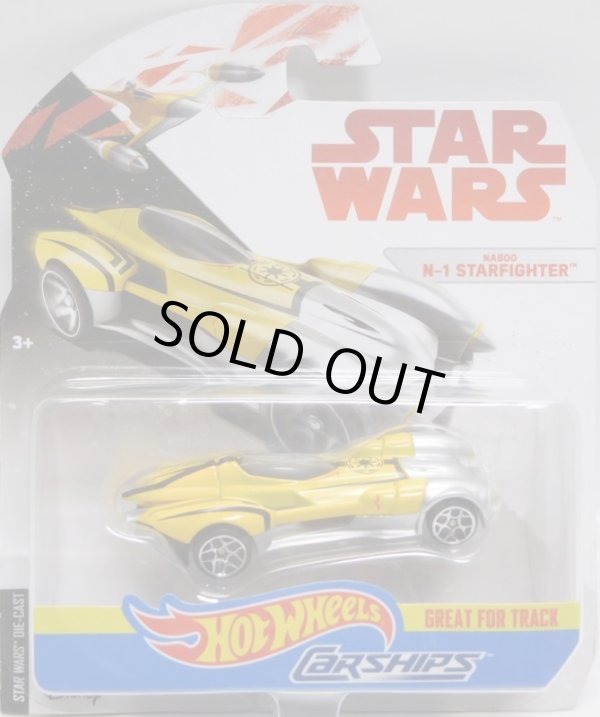 画像1: 2018 HW STAR WARS CARSHIPS 【NABOO N-1 STARFIGHTER】　YELLOW/5Y (2018 WHITE CARD)