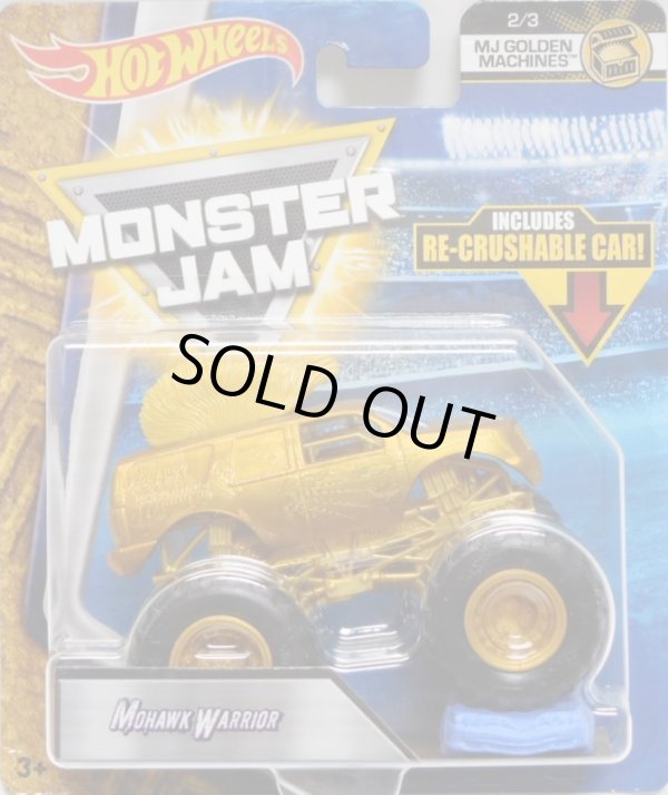 画像1: 2018 MONSTER JAM includes RE-CRUSHABLE CAR! 【MOHAWK WARRIOR】 GOLD (MJ GOLDEN MACHINES)(予約不可）