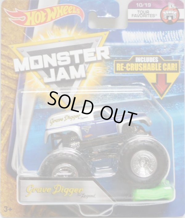 画像1: 2018 MONSTER JAM includes RE-CRUSHABLE CAR! 【GRAVE GIGGER THE LEGEND】 SILVER-BLUE (TOUR FAVORITES)