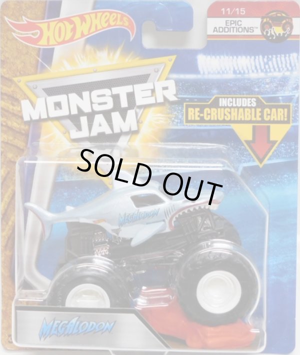 画像1: 2018 MONSTER JAM includes RE-CRUSHABLE CAR! 【MEGALODON】 SILVERBLUE (EPIC ADDITIONS)