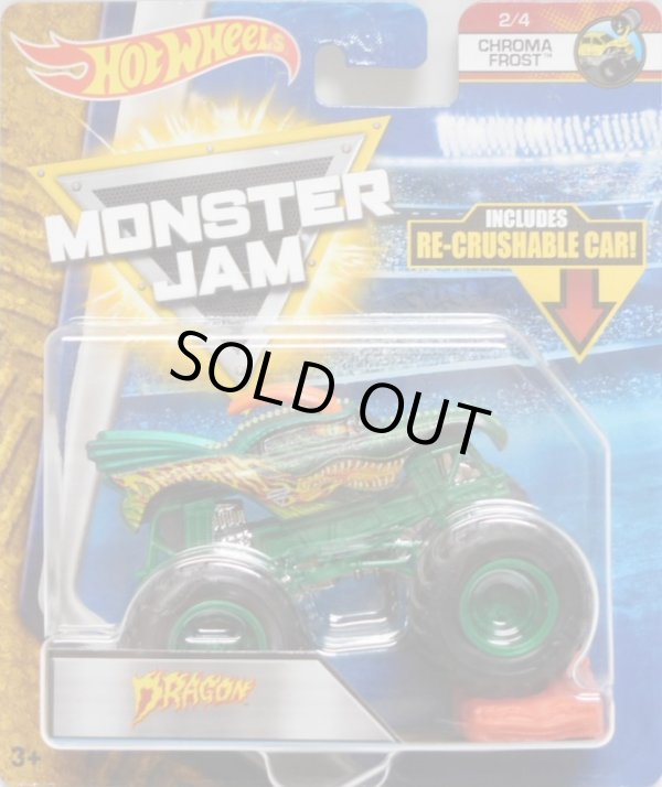 画像1: 2018 MONSTER JAM includes RE-CRUSHABLE CAR! 【DRAGON】 C.F.GREEN (CHROMA FROST)