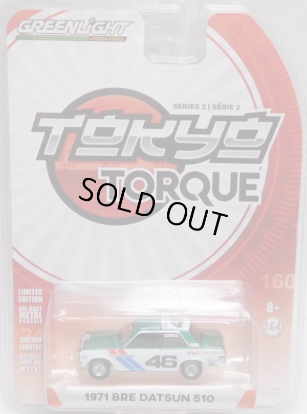 画像1: 2018 GREENLIGHT TOKYO TORQUE S2 【1971 BRE DATSUN 510 #46】 MET.GREEN-WHITE/RR(GREEN MACHINE)