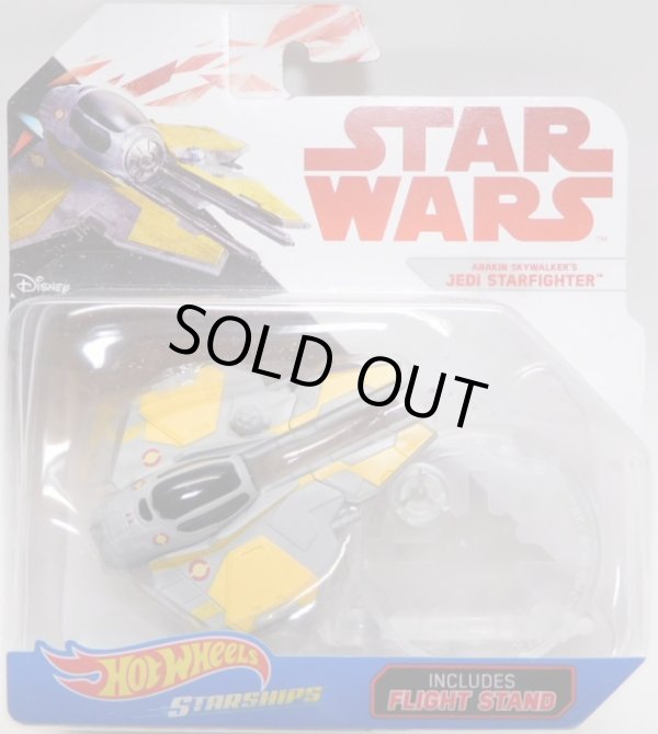 画像1: 2018 HW STAR WARS STARSHIP 【ANAKIN SKYWALKER'S JEDI STARFIGHTER】　GRAY-YELLOW(2018 WHITE CARD)