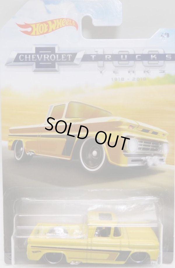 画像1: 2018 WALMART EXCLUSIVE HW CHEVROLET TRUCKS 100 YEARS 【CUSTOM '62 CHEVY PICKUP】YELLOW/DD8 (予約不可）