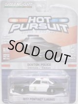 画像: 2018 GREENLIGHT HOT PURSUIT S28 【1977 PONTIAC LEMANS】 BLACK-WHITE/RR (DENTON POLICE)