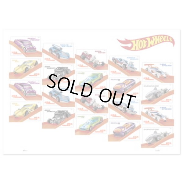 画像1: 2018 HW 50th ANNIVERSARY 【"USPS EXCLUSIVE" Hot Wheels Forever 50c Sheet of 20】 (アメリカの郵便局で販売された50セント切手x20葉です）