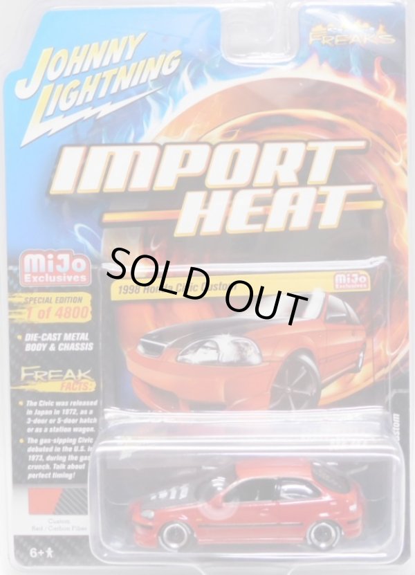 画像1: 2018 JOHNNY LIGHTNING - IMPORT HEAT  "MIJO EXCLUSIVE" 【1998 HONDA CIVIC CUSTOM】RED/RR