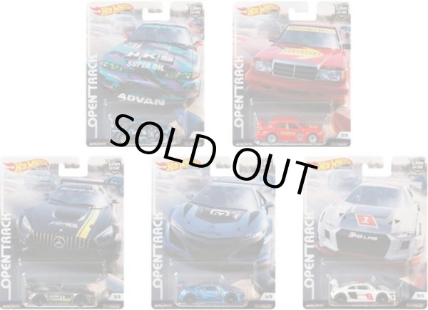 画像1: 2019 HW CAR CULTURE 【Bアソート OPEN TRACK (5種セット）】 NISSAN SKYLINE GT-R/ACURA NSX GT3/AUDI R8 LMS/MERCEDES-BENZ 190E 2.5-1.6/16 MERCEDES-AMG GT3 