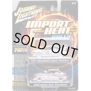 画像: 2018 JOHNNY LIGHTNING - 2PACK 【"IMPORT HEAT" 2004 MITSUBISHI LANCER EVOLUTION/2000 HONDA CIVIC HATCHBACK】 WHITE/RR (WHITE LIGHTNING)