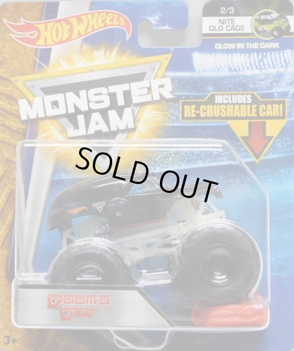 画像1: 2018 MONSTER JAM includes RE-CRUSHABLE CAR! 【DOOMS DAY】 BLACK (NITE GLO CAGE)