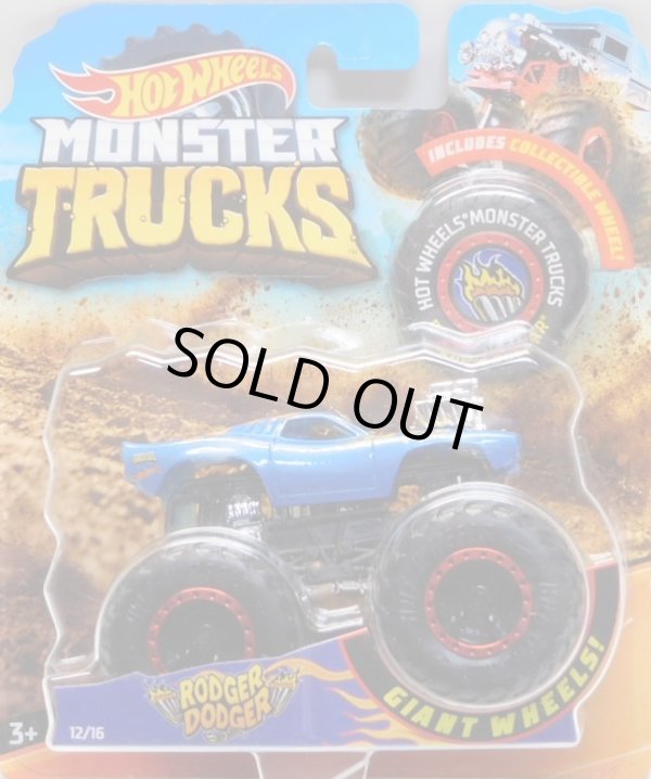 画像1: 2018 HW MONSTER TRUCKS! 【RODGER DODGER】 BLUE (includes COLLECTABLE WHEEL!)