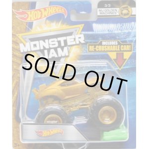 画像: 2018 MONSTER JAM includes RE-CRUSHABLE CAR! 【TEAM HOT WHEELS】 GOLD (MJ GOLDEN MACHINES)(CHASE）