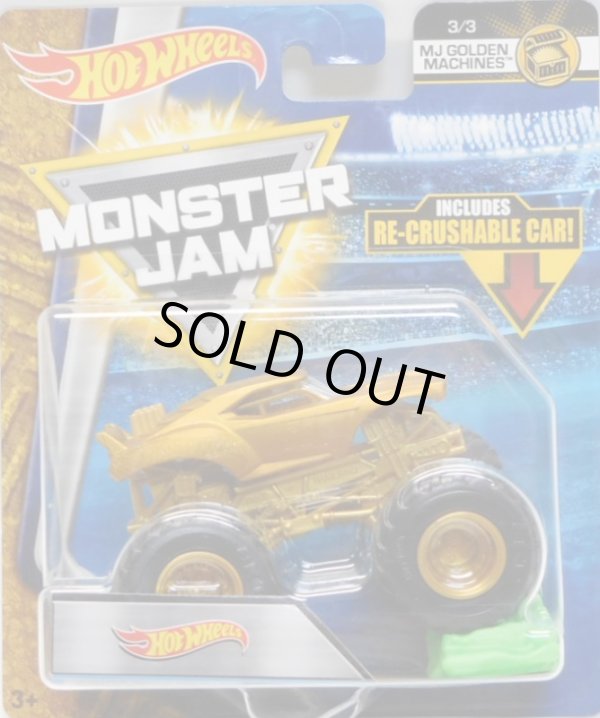 画像1: 2018 MONSTER JAM includes RE-CRUSHABLE CAR! 【TEAM HOT WHEELS】 GOLD (MJ GOLDEN MACHINES)(CHASE）