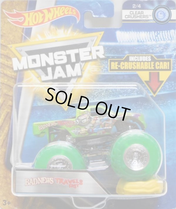 画像1: 2018 MONSTER JAM includes RE-CRUSHABLE CAR! 【BAD NEWS TRAVELS FAST】 LT.GREEN (CLEAR CRUSHERS)