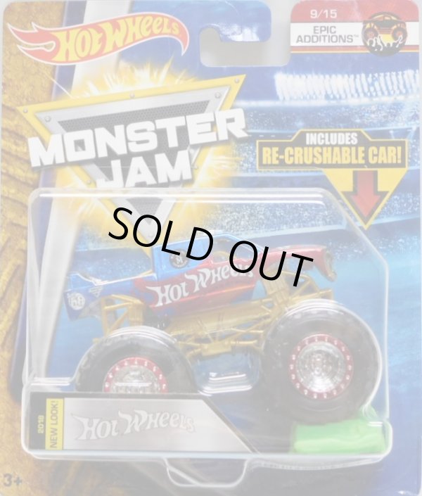 画像1: 2018 MONSTER JAM includes RE-CRUSHABLE CAR! 【TEAM HOT WHEELS】 SPEC.RACE TEAM BLUE-RED (EPIC ADDITIONS)(2018 NEW LOOK!)