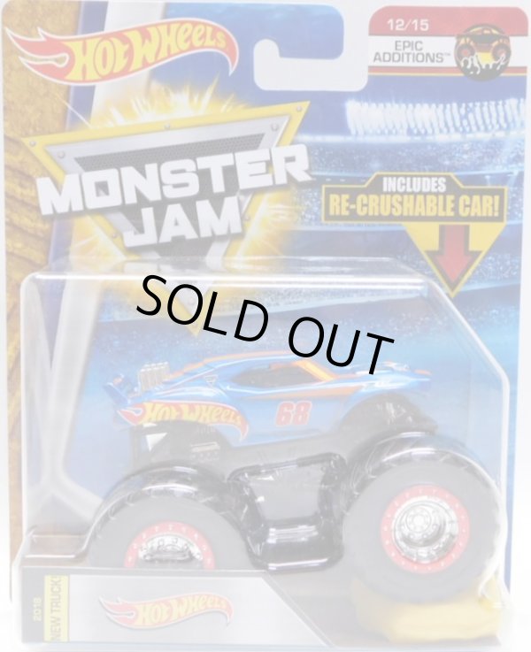 画像1: 2018 MONSTER JAM includes RE-CRUSHABLE CAR! 【TEAM HOT WHEELS】 RACE TEAM BLUE (EPIC ADDITIONS)(2018 NEW TRUCK!)