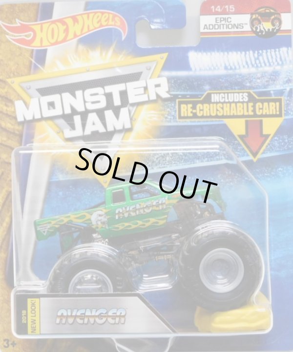 画像1: 2018 MONSTER JAM includes RE-CRUSHABLE CAR! 【AVENGER】 GREEN (EPIC ADDITIONS)(2018 NEW LOOK!)