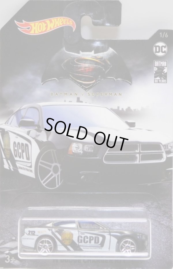 画像1: 2019 BATMAN 80th ANNIVERSARY 【"BATMAN v SUPERMAN" '11 DODGE CHARGER R/T (CCPD)】 BLACK-WHITE/PR5 