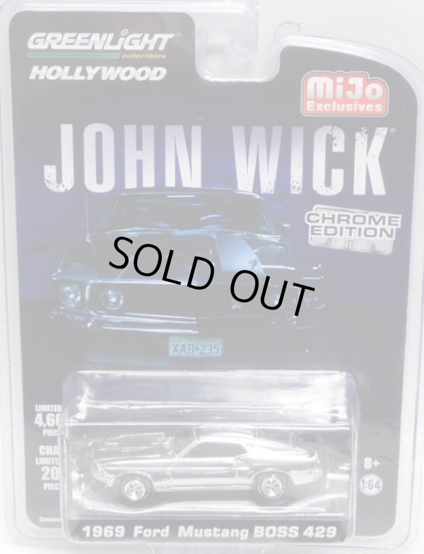 画像1: 2019 GREENLIGHT "HOLLYWOOD" MIJO EXCLUSIVE CHROME EDITION 【"JOHN WICK" 1969 FORD MUSTANG BOSS 429】CHROME/RR (CHASE)