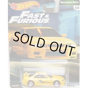 画像: 2019 HW PREMIUM  FAST & FURIOUS "ORIGINAL FAST"【NISSAN SKYLINE GT-R (BCNR33)】 YELLOW/RR