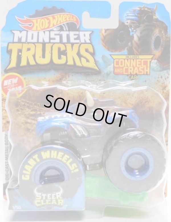 画像1: 2019 HW MONSTER TRUCKS! 【STEER CLEAR】 BLUE (includes CONNECT AND CRASH CAR)