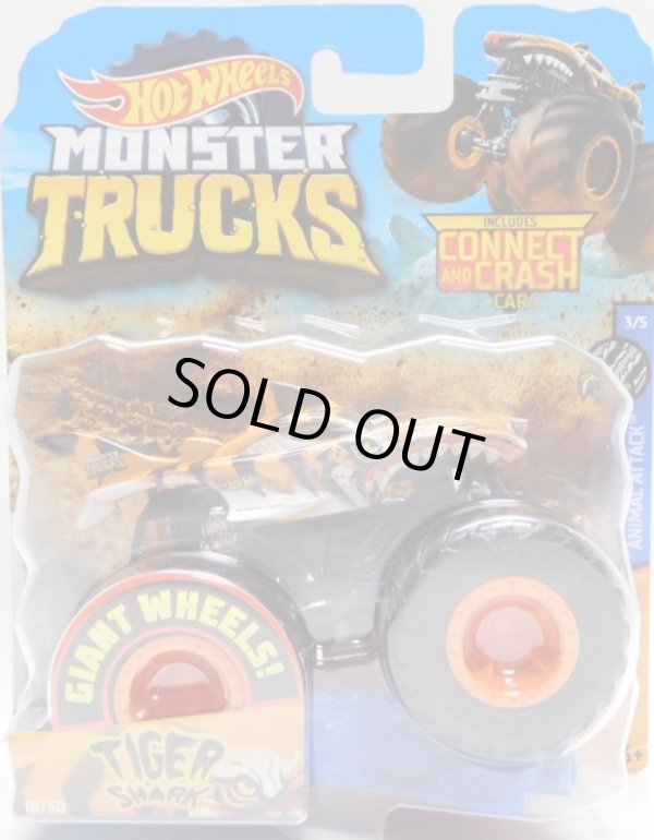 画像1: 2019 HW MONSTER TRUCKS! 【TIGER SHARK】 ORANGE (includes CONNECT AND CRASH CAR)