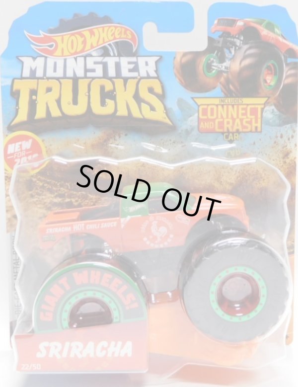 画像1: 2019 HW MONSTER TRUCKS! 【SRIRACHA】 RED-GREEN (includes CONNECT AND CRASH CAR)