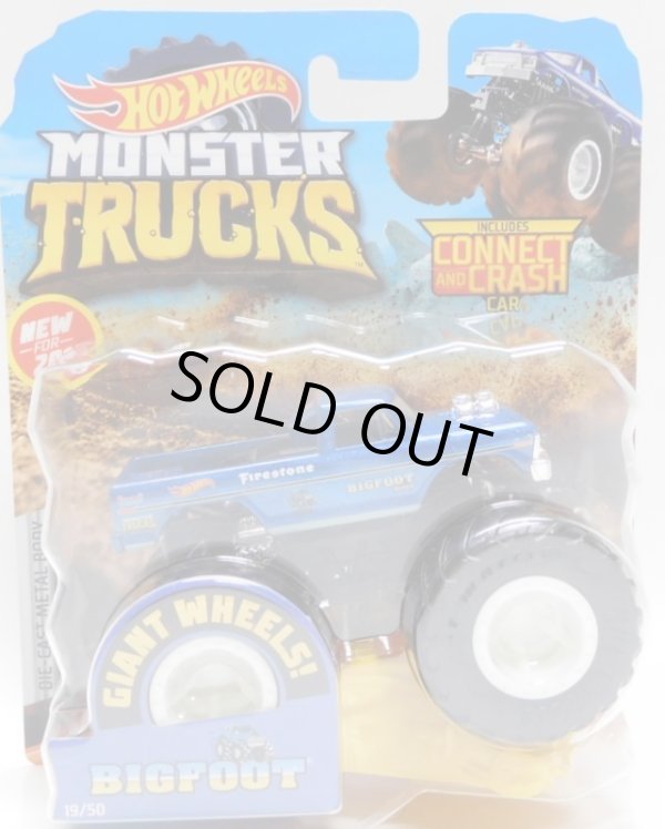 画像1: 2019 HW MONSTER TRUCKS! 【BIGFOOT】 MET.BLUE (includes CONNECT AND CRASH CAR)