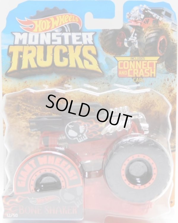 画像1: 2019 HW MONSTER TRUCKS! 【HOT WHEELS BONE SHAKER】 FLAT BLACK (includes CONNECT AND CRASH CAR)