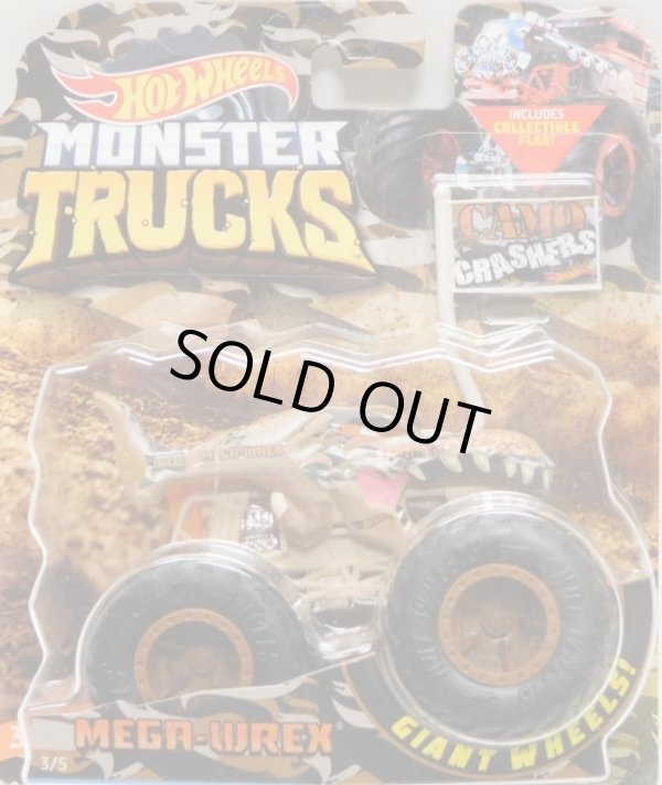 画像1: 2019 HW MONSTER TRUCKS! "CAMO CRASHERS"【MEGA-WREX】 FLAT TAN CAMO (includes COLLECTABLE FLAGL!)