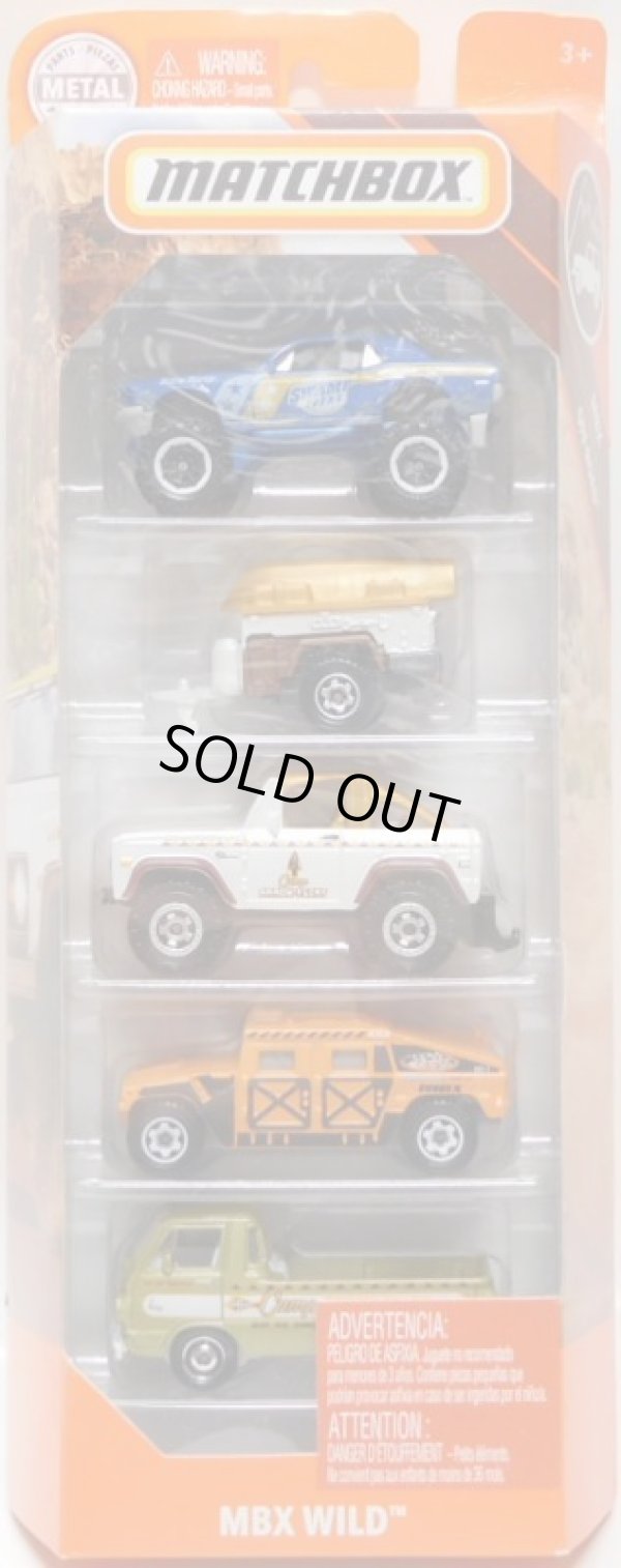 画像1: 2019 MATCHBOX 5PACK 【MBX WILD】Custom '68 Mustang Mudstanger/Trailer Trawler/'72 Ford Bronco 4x4/Humvee/'66 Dodge A100 Pickup