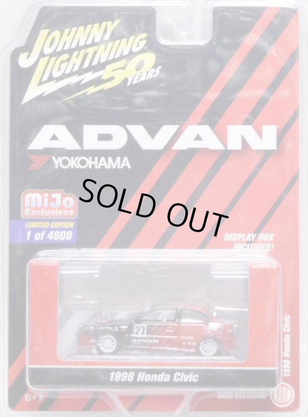 画像1: 2019 JOHNNY LIGHTNING "MIJO EXCLUSIVE" 【"ADVAN" 1998 HONDA CIVIC】BLACK-RED/RR(予約不可）