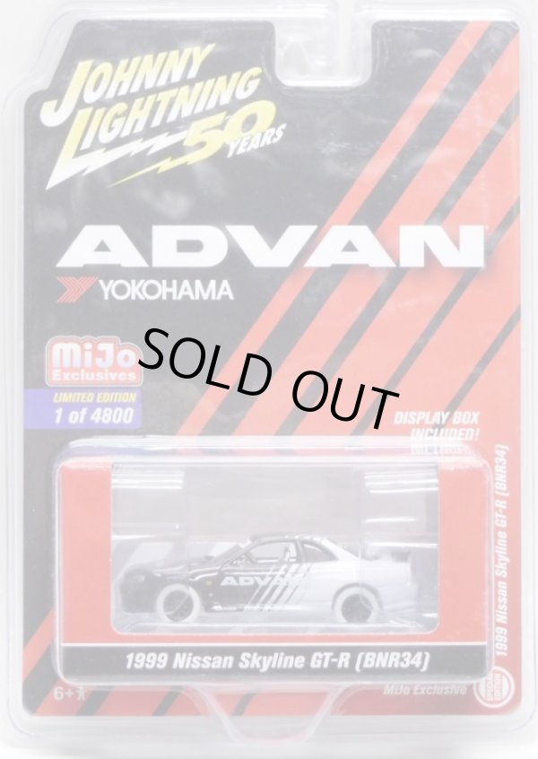 画像1: 2019 JOHNNY LIGHTNING "MIJO EXCLUSIVE" 【"ADVAN" 1999 NISSAN SKYLINE GT-R (BNR34)】WHITE/RR(WHITE LIGHTNING) (予約不可）