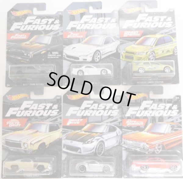 画像1: 2019 WALMART EXCLUSIVE HW FAST & FURIOUS （ワイルドスピード）【6種セット】Buick Grand National/'95 Mazda RX-7/Mitsubishi Lancer Evolution/'70 Monte Carlo/Nissan 370Z/'61 Chevrolet Impala(予約不可）