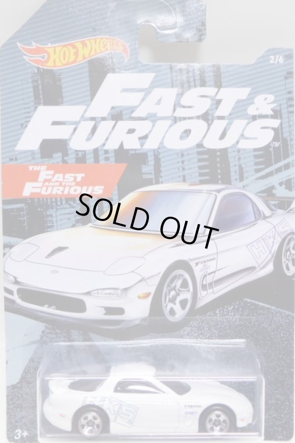 画像1: 2019 WALMART EXCLUSIVE HW FAST & FURIOUS （ワイルドスピード）【'95 MAZDA RX-7】WHITE/5SP(予約不可）