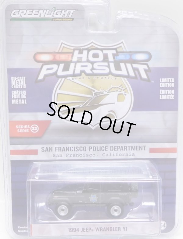 画像1: 2019 GREENLIGHT HOT PURSUIT S32 【1994 JEEP WRANGLER YJ】 BLACK/RR (SAN FRANCISCO POLICE DEPARTMENT)