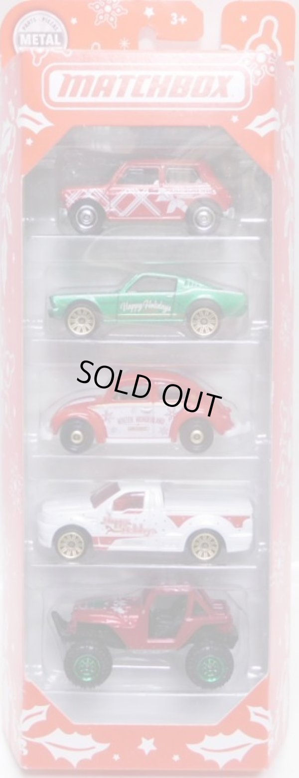 画像1: 2019 MATCHBOX 5PACK 【HAPPY HOLIDAYS】'64 Austin Mini Cooper/'65 Mustang GT/'62 VW Beetle/Ford F-150 Lightning/MBX 4x4 (予約不可）