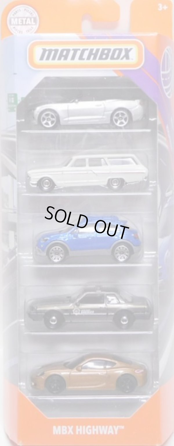 画像1: 2020 MATCHBOX 5PACK 【HIGHWAY】'16 Chevy Camaro Convertible/'64 Ford Fairlane Wagon/'16 Fiat 500X/'93 Ford Mustang LX SPP Highway Patrol/Porsche Cayman(予約不可）