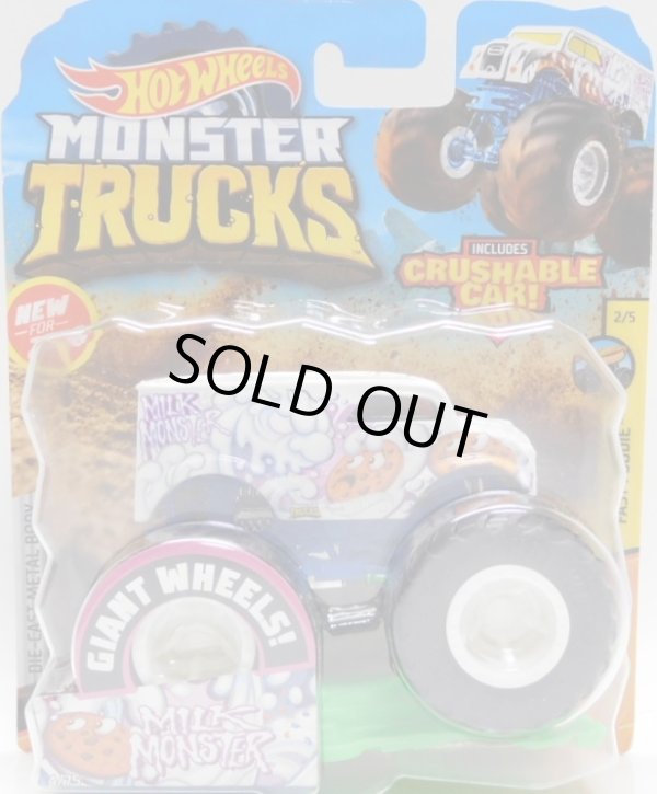 画像1: 2020 HW MONSTER TRUCKS! 【MILK MONSTER (DAIRY DELIVERY)】 WHITE (includes CRUSHABLE CAR)