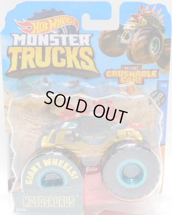 画像1: 2020 HW MONSTER TRUCKS! 【MOTOSAURUS】 MET.GREEN (includes CRUSHABLE CAR)(予約不可）