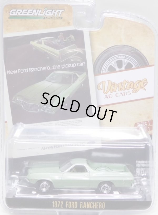 画像1: 2020 GREENLIGHT VINTAGE AD CARS S1【1972 FORD RANCHERO】 GREENSILVER/RR 