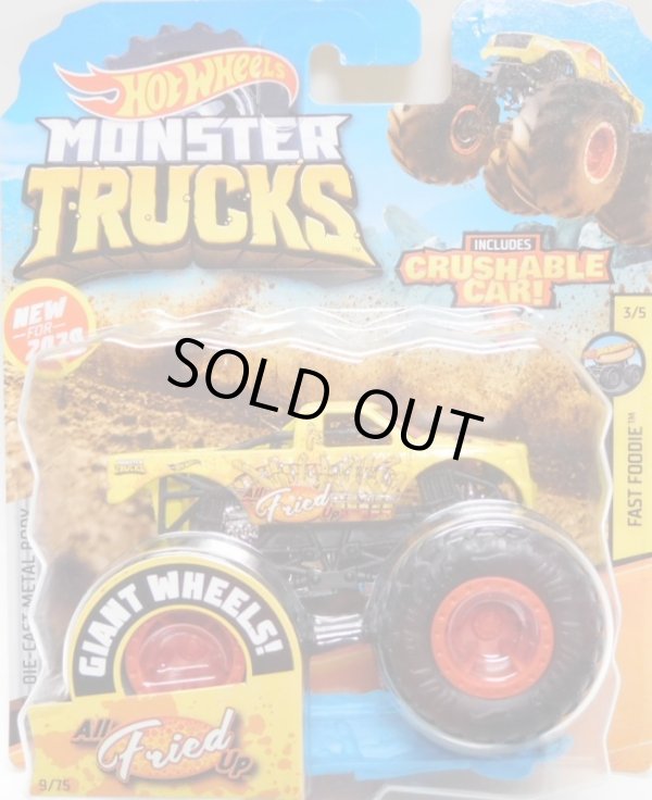 画像1: 2020 HW MONSTER TRUCKS! 【ALL FRIED UP】 YELLOW (includes CRUSHABLE CAR)(NEW FOR 2020）