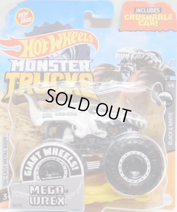 画像1: 2020 HW MONSTER TRUCKS! 【MEGA-WREX】FLAT WHITE (includes CRUSHABLE CAR)(NEW FOR 2020）