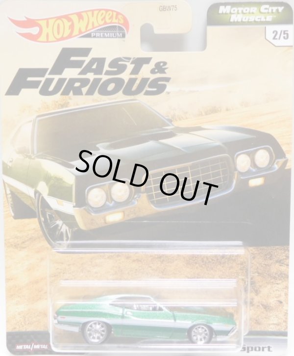 画像1: 2020 HW PREMIUM FAST & FURIOUS "MOTOR CITY MUSCLE" 【'72 FORD GRAN TORINO SPORT】 MET.GREEN/RR