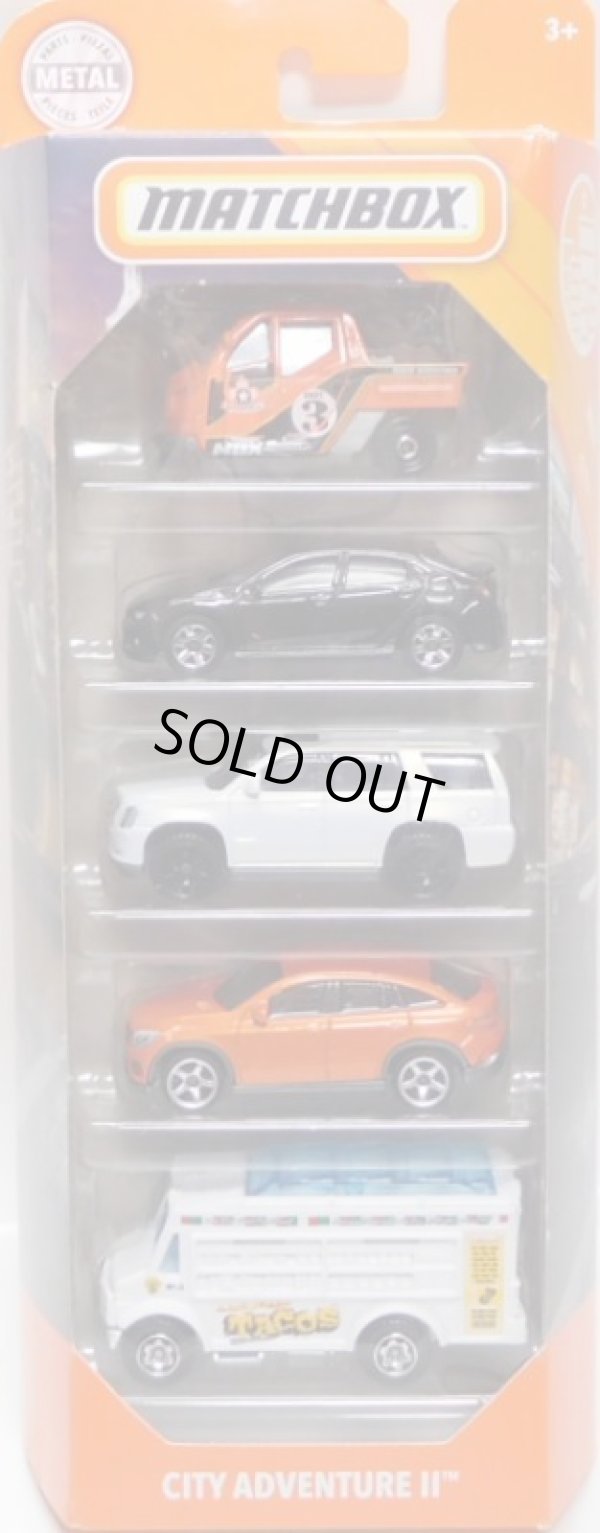 画像1: 2020 MATCHBOX 5PACK 【CITY ADVENTURE II】Meter Made/'17 Honda Civic Hatchback/'15 Cadillac Escalade/'15 Mercedes-Benz GLE Coupe/Chow Mobile (予約不可）