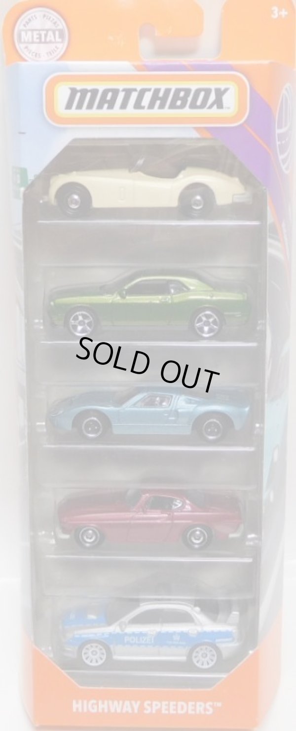 画像1: 2020 MATCHBOX 5PACK 【HIGHWAY SPEEDERS】'56 Jaguar XK140 Roadster/Dodge Challenger SRT8/Ford GT40/Volvo P1800S/2007 Subaru WRX Impreza (予約不可）