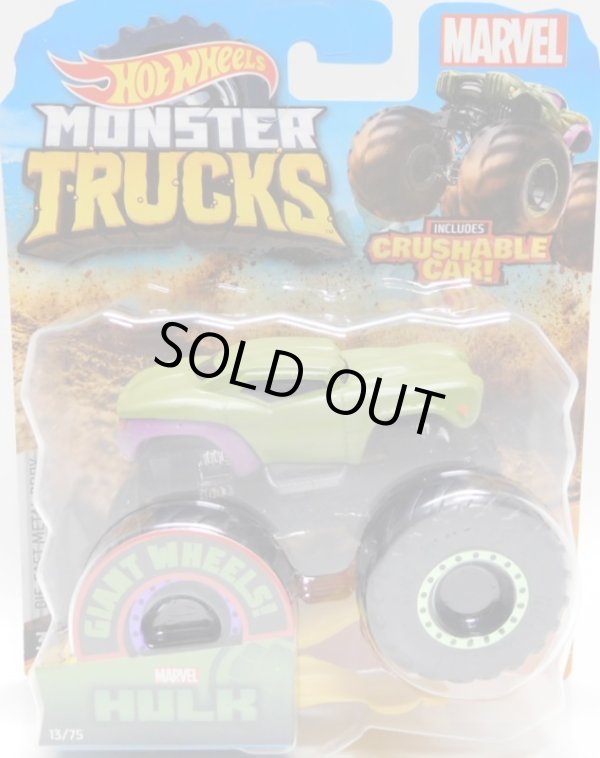 画像1: 2020 HW MONSTER TRUCKS! 【HULK】 FLAT GREEN (includes CRUSHABLE CAR)(予約不可）