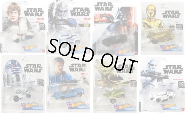 画像1: 【仮予約】PRE-ORDER - 2020 HW STAR WARS CHARACTER CAR 【Fアソート (8個入り】BESPIN LUKE SKYWALKER/CAPTAIN REX/DARTH VADER/C-3PO/R2-D2/LANDO CALRISSIAN/YODA/STORMTROOPER（12月上旬入荷予定）